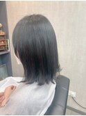 シンプルにプラスで遊び心を外ハネミディ/髪質改善/艶感/透明感