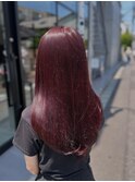 ブリーチなしダブルカラー髪質改善カラーカシスピンク