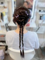 アトリエビューティーアミュ(atelier beauty AmU)&nbsp;推し活 イベント お呼ばれ  カチモリヘア+リボンアクセ