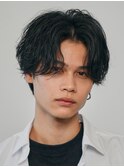 渋谷ニュアンスパーマメンズカットルーズパーマセンターパート