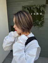 マーシュ(marshu) short cut × balayage highlights 【Hikaru】