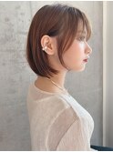 Say.ショートボブダークブラウンアッシュイメチェン前髪30代