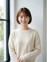 ヘアーサロン 6(hair salon)&nbsp;丸みナチュラルボブ×オレンジブラウン