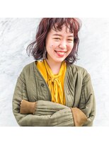 ハル ヘアスタジオ(haRu hair studio)&nbsp;レッドオレンジボブ