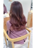 髪質改善カラー/韓国ヘア/チェリーピンク/横顔美人