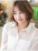 アシンメトリー透け感外国人風Aラインボブa大宮20代30代40代