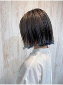 ワンレングスボブ×裾カラー