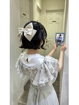 コル(CoL)&nbsp;短めボブの編みこみハーフアップ♪