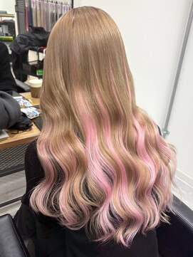 ネクスト 池袋(NEXT) ダブルカラー/ハイトーン/ミルクティー×ピンク/ハイライト/池袋