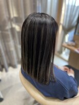 ヘアーガーデン バレッタ(hair garden barretta)&nbsp;黒髪ストレート+ハイライトのデザインcolor