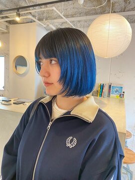 ルーム(Loom.) デザインカラーコントラストハイライト切りっぱなしボブ