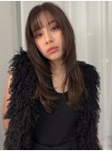顔周りレイヤーロング