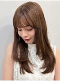 くびれ アプリコットオレンジ 夏のヘアアレンジハイライトカラー