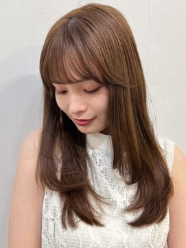 ファルベ(Farbe) くびれ アプリコットオレンジ 夏のヘアアレンジハイライトカラー