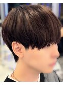 韓国マッシュ／ラウンドマッシュ／ニュアンスパーマ／フェザー