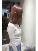 《花屋併設》ピンクブラウン/切りっぱなしボブ/ガーリー