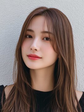 サロンドアイ(salon de i) 艶ブラウンロング × シースルーバング