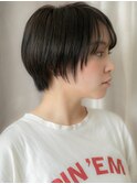 □アッシュブラック丸みショートマッシュ404越谷10代20代30代