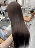 ★スモーキーブラウンウォームベージュ顔周りカット透明感カラー