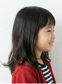 【キッズ】柔らかい質感の外ハネセミディ＆シースルーバング