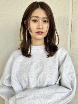 ガーデン オオタカノモリ(garden otakanomori) ふんわりミディアム×小顔前髪レイヤーカット×ツヤ髪スタイルh