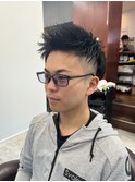 ジェットモヒカン風アップバングショート