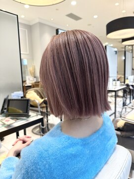 ネオリーブギンザ 銀座店(Neolive GINZA) (銀座) 切りっぱなしボブ　ラベンダーピンク　ブリーチカラー