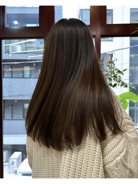 ヲタク(wotaku.) 艶髪ロングナチラルブラウンニュアンスカラーブリーチなしカラー