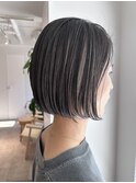 ダークトーン地毛ハイライト×オールバックボブ