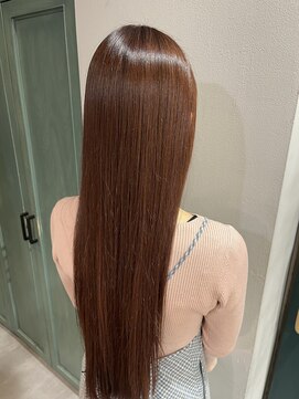 ヘアサロン ナノ(hair salon nano) ロングヘア/アンバーブラウン/コーラル/イルミナカラー/艶髪