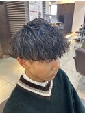 波巻きパーマ マッシュ