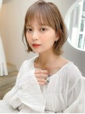 くびれヘアアプリコットオレンジ夏ヘアハイライトカラー