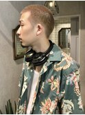 バズカット　アッシュブラウン　ハイトーン坊主