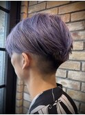 ツーブロックハンサムショート×ラベンダーカラー