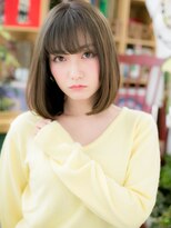 カバーヘア ブリス 大宮西口(COVER HAIR bliss) オリーブグレーシースルー前髪ミニマルボブh4大宮20代30代40代