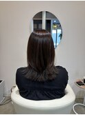 赤み消しカラー　透明感カラー　グレージュ　レイヤーカット