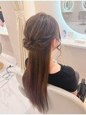 ストレートハーフアップ/北新地ヘアセット