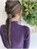 フィッシュボーン×ロングヘアアレンジ【勝田台】
