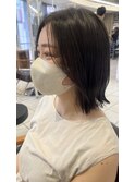 すっきりぱつんと長めボブ
