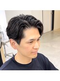 「NIKO」大人センターパートパーマ アップバングパーマ福岡天神