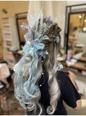 海外風ハーフアップ