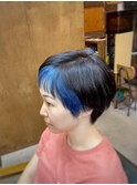 【山本智文】ベリーショートインナーカラーブルー