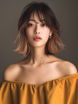 アルトリスト(Altruist Aging×HAIR&SPA) ★ダークアッシュ大人ガーリーボブ着物ミディアムレイヤーカット