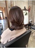 ツヤ髪スタイルニュアンスカラーショートボブセンターパート