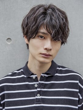 シティ(CITY) 小久保styleフェザーパーマグレーブルーカラー刈り上げショート