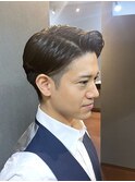 ビジネスフォーマル ツーブロックショート 七三オールバック