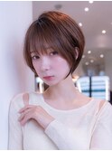 大人かわいい前髪セシルカットココアブラウンフリンジウェーブ