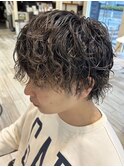 波巻きスパイラルパーマウルフカットツイストパーマメンズパーマ