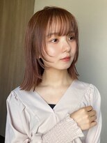 アフロート エル 大阪(AFLOAT L) ボブシースルーぱっつん前髪おくれ毛ロブミディアムロング