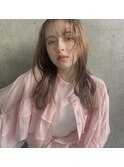 大人かわいい美髪ネビージュマグネットカラー艶髪